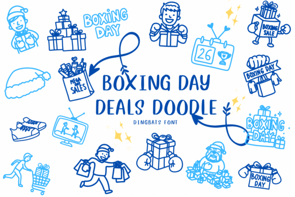 Boxing Day Deals Doodle Font for Editors