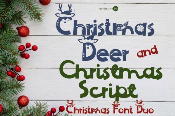 Christmas Deer Duo Typeface for Festive Design