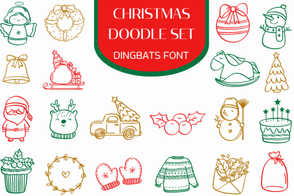 Christmas Doodle Set: A Festive Font for Branding