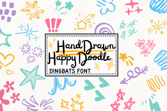 Hand Drawn Happy Doodle Font for Editorial Joy